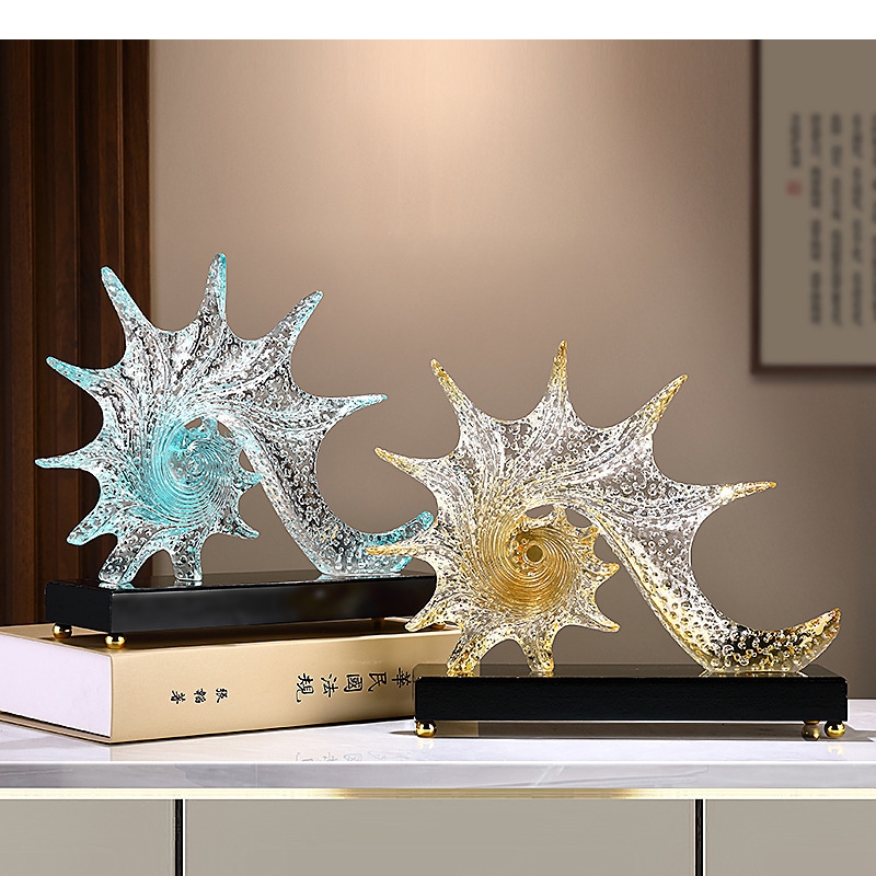 Resin Art Lamp - ライト高級ヒトデ彫刻玄関装飾樹脂工芸品ホテルの装飾品ホームアートギフト