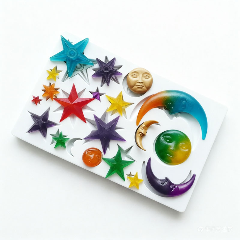 Resin Art Products - 太陽顔月星ポリマー粘土型シリコーンフォンダン型エポキシ樹脂工芸品ケーキデコレーションツールガムペーストシュガークラフト