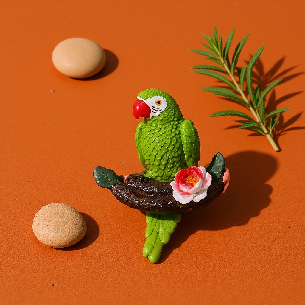 Resin Art Sculptures - 17インチの樹脂製インコの屋外吊り下げ装飾、リアルな庭の鳥の彫刻、パティオ、バルコニー、家の景観アートに最適