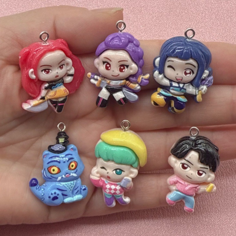 Resin Art Store - 10個入り樹脂製漫画ペンダント、DIYジュエリー製作イヤリング、キーホルダーアクセサリー