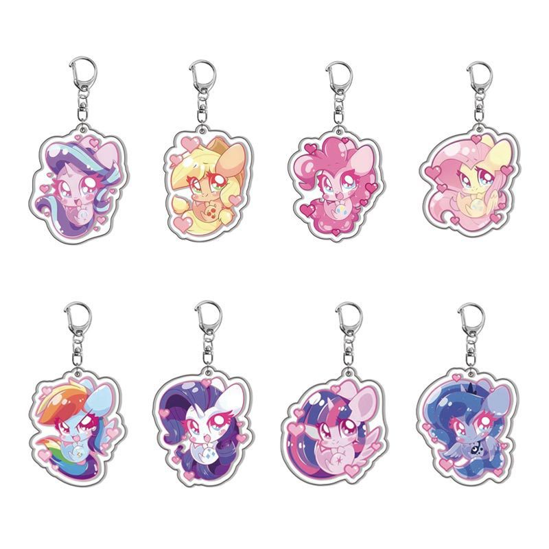 Resin Art Store - マイリトルポニーアニメアクリル漫画キーホルダーキーリングバッグチャームクリエイティブアクセサリー友人ガールフィギュアジュエリーペンダントかわいい