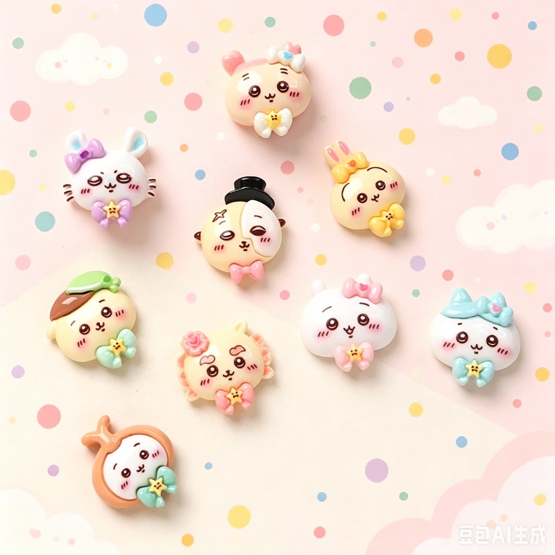 Resin Art Phone Case - yiji漫画DIY樹脂アクセサリージュエリーうさぎ手作りヘアピン携帯電話ケース靴バックルアクセサリー