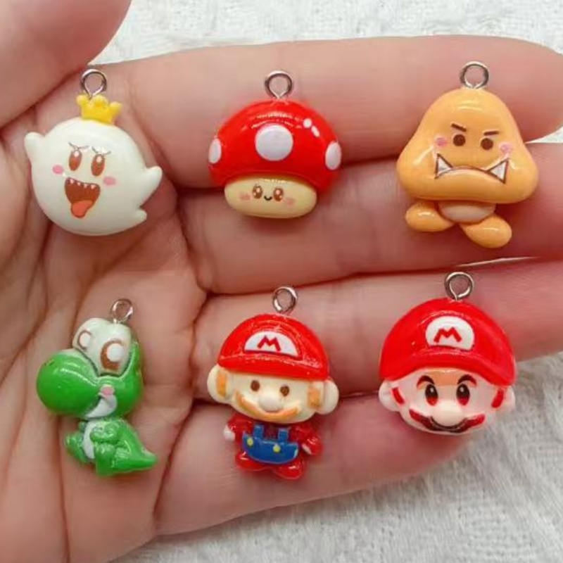 Resin Art Store - 10個入り樹脂製漫画ペンダント、DIYジュエリー製作イヤリング、キーホルダーアクセサリー
