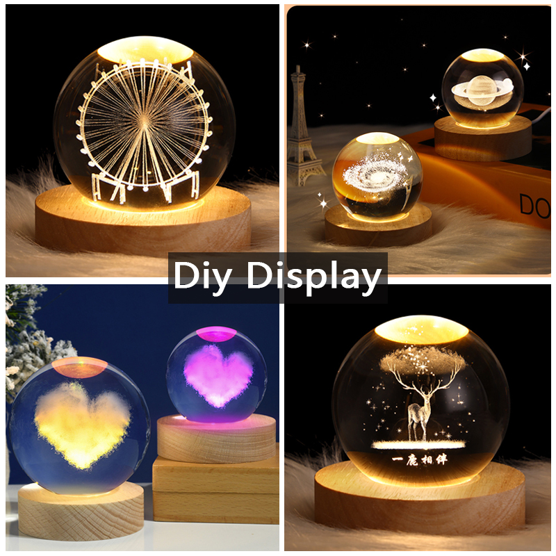 樹脂アートディスプレイラウンドウッドカラフルな LED ライ - Resin Art Lamp のレビューと価格