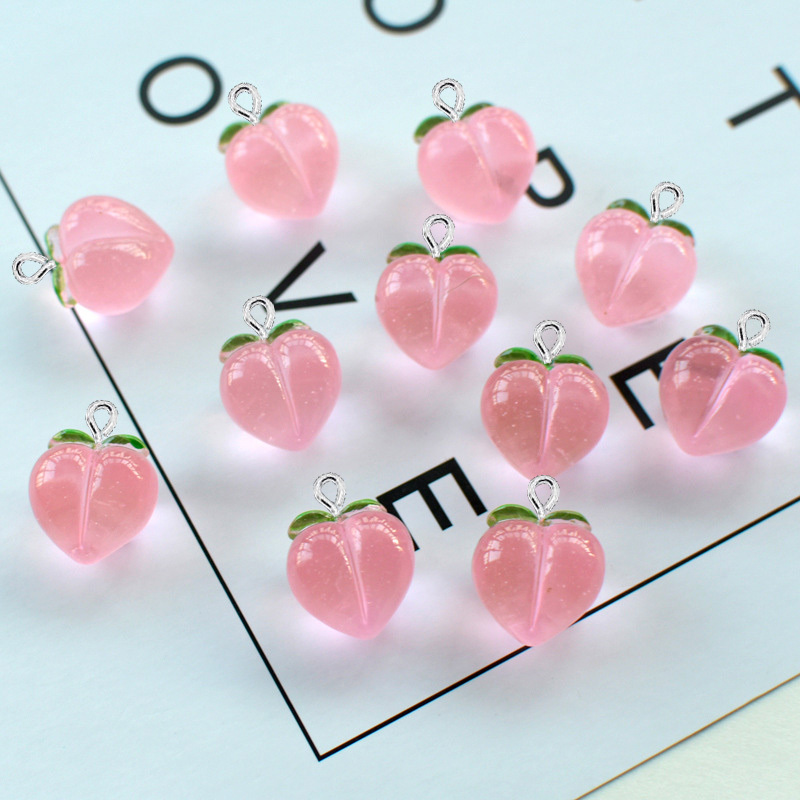 10 個新しい透明ピーチフラット樹脂チャームペンダントジュエ - Resin Art Store のレビューと価格