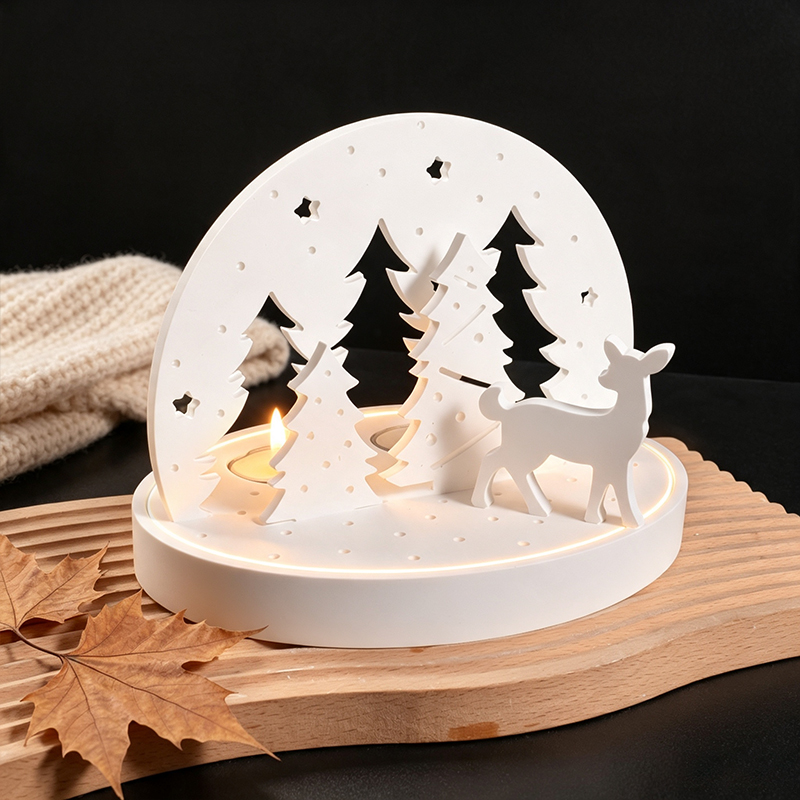 クリスマスエルクティーライトキャンドルホルダーシリコンモール - Resin Art Lamp のレビューと価格