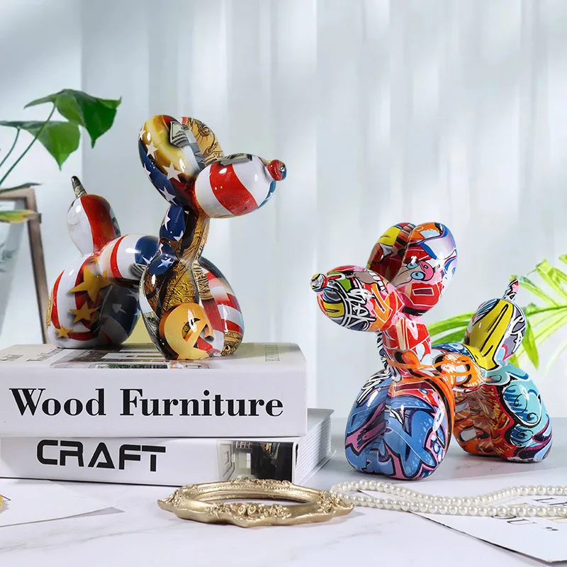 樹脂製の落書きバルーン犬の置物、動物の像、アートクラフト、室 - Resin Art Decoration Items のレビューと価格