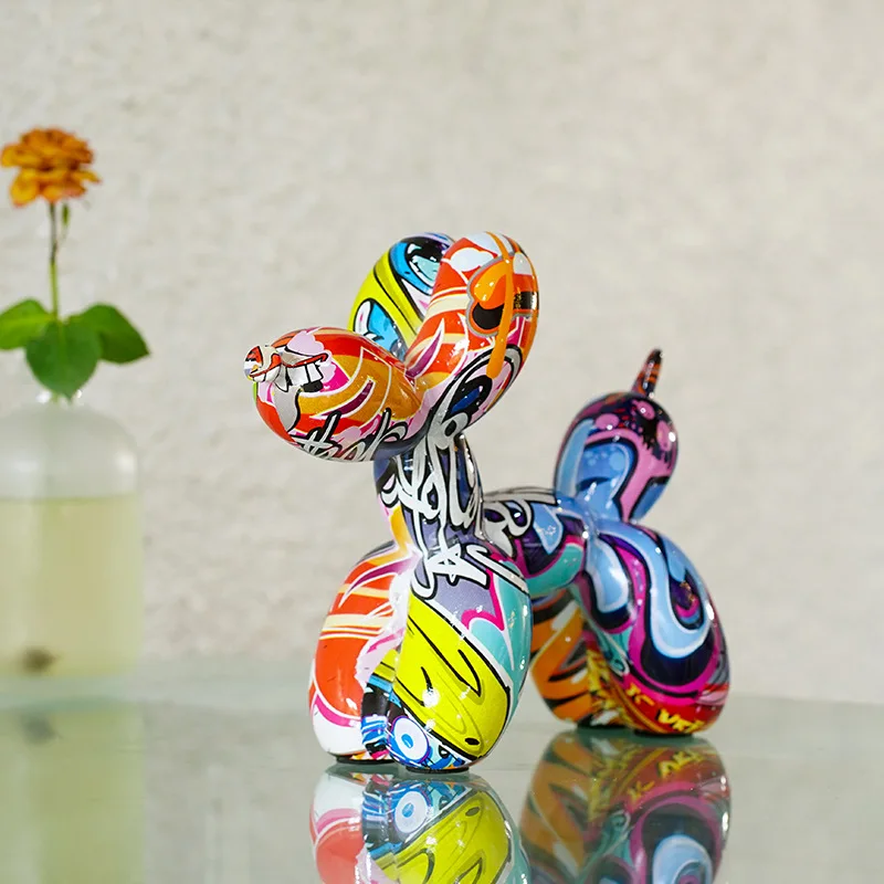 樹脂製の落書きバルーン犬の置物、動物の像、アートクラフト、室 - Resin Art Decoration Items のレビューと価格