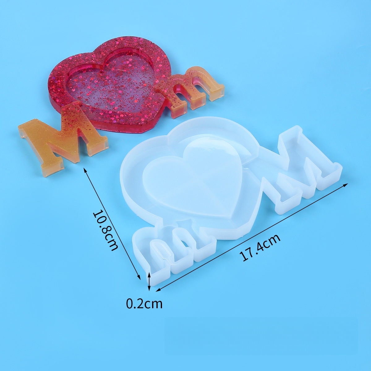文字Mmエポキシ樹脂シリコンモールドDIY母の日バレンタイン - Resin Art Products のレビューと価格