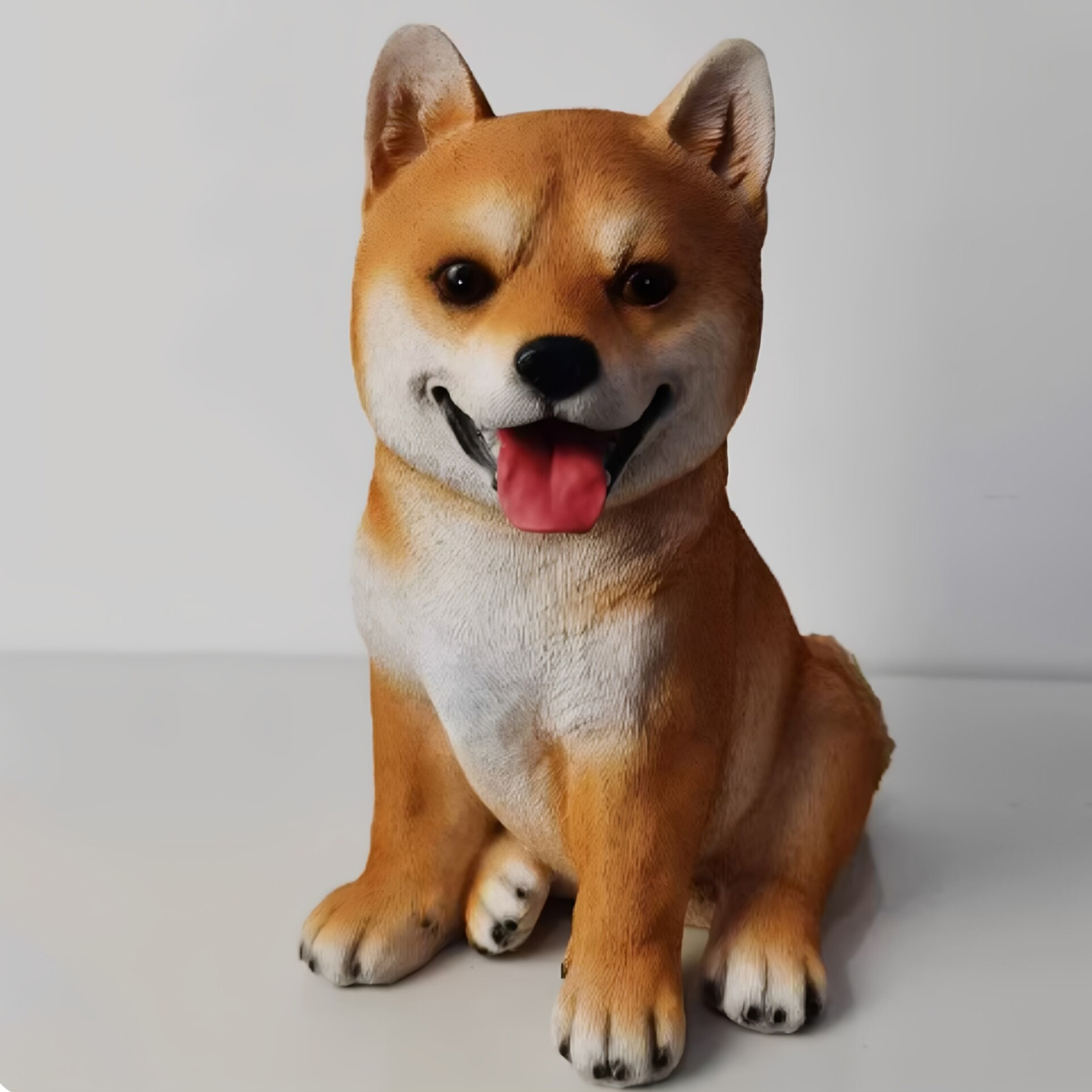 柴犬の樹脂製フィギュア、鮮やかなペットの動物彫刻、屋外中庭装 - Resin Art Decoration Items のレビューと価格