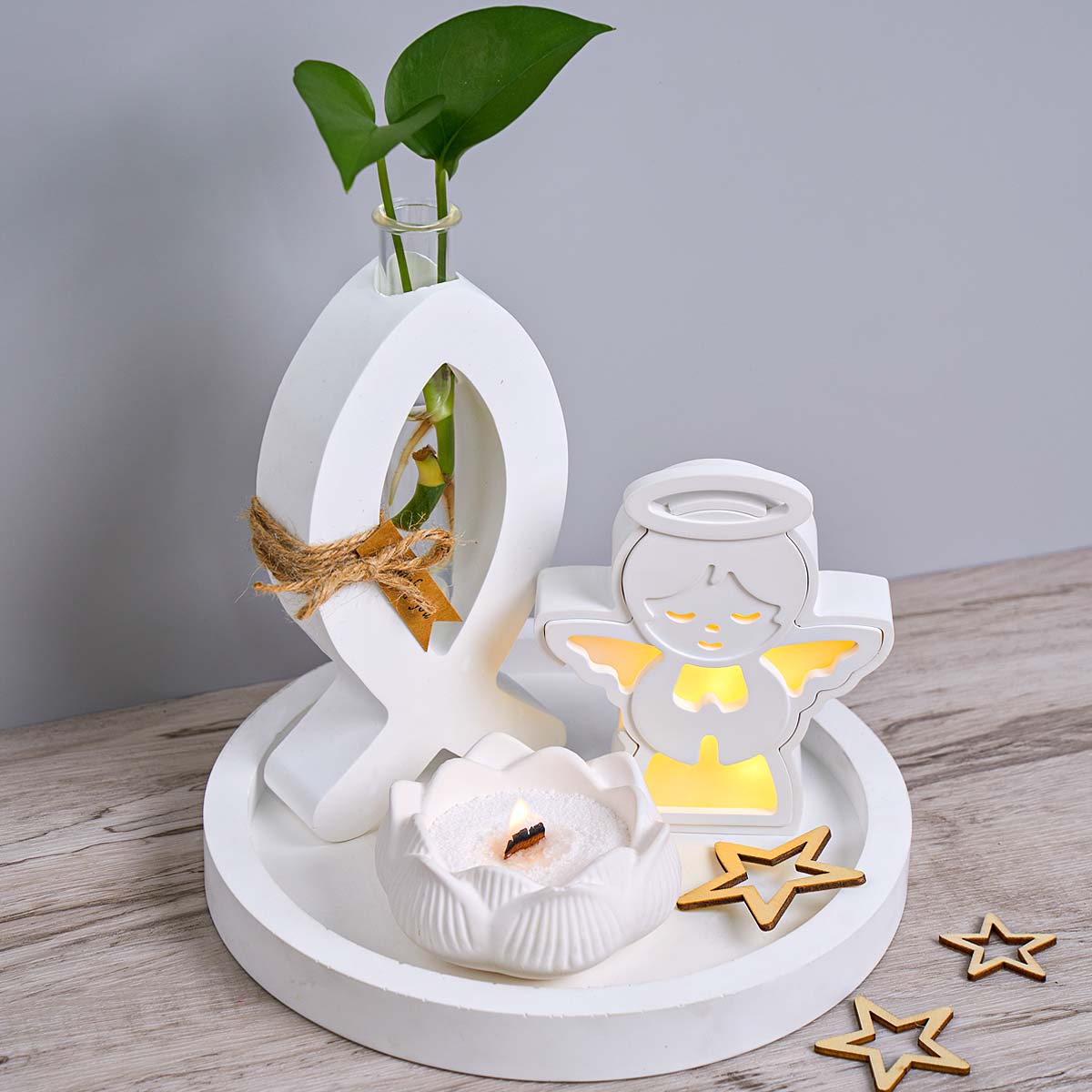 クリスマスエンジェルランプシルエット型 DIY 手作りギフト - Resin Art Lamp のレビューと価格