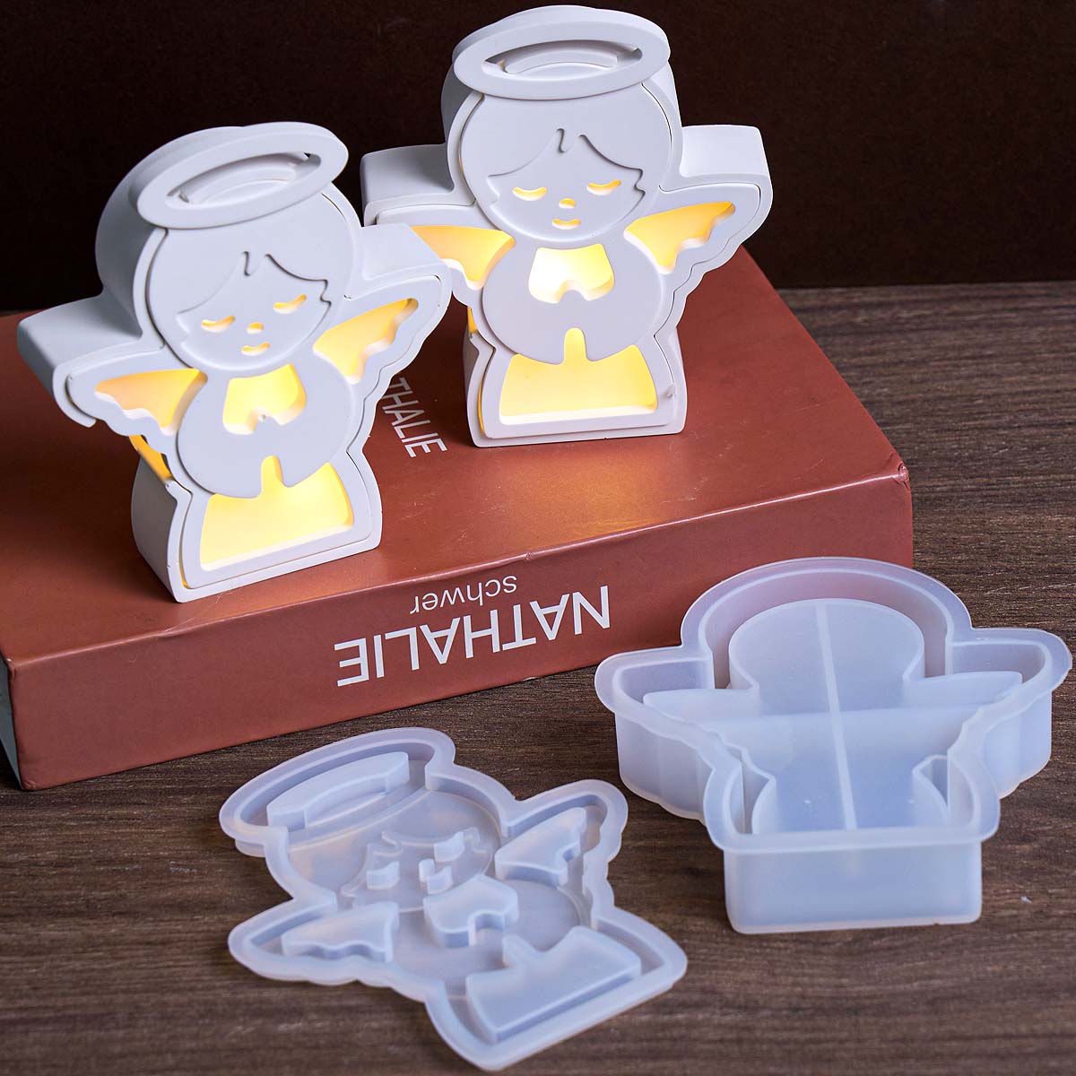 クリスマスエンジェルランプシルエット型 DIY 手作りギフト - Resin Art Lamp のレビューと価格