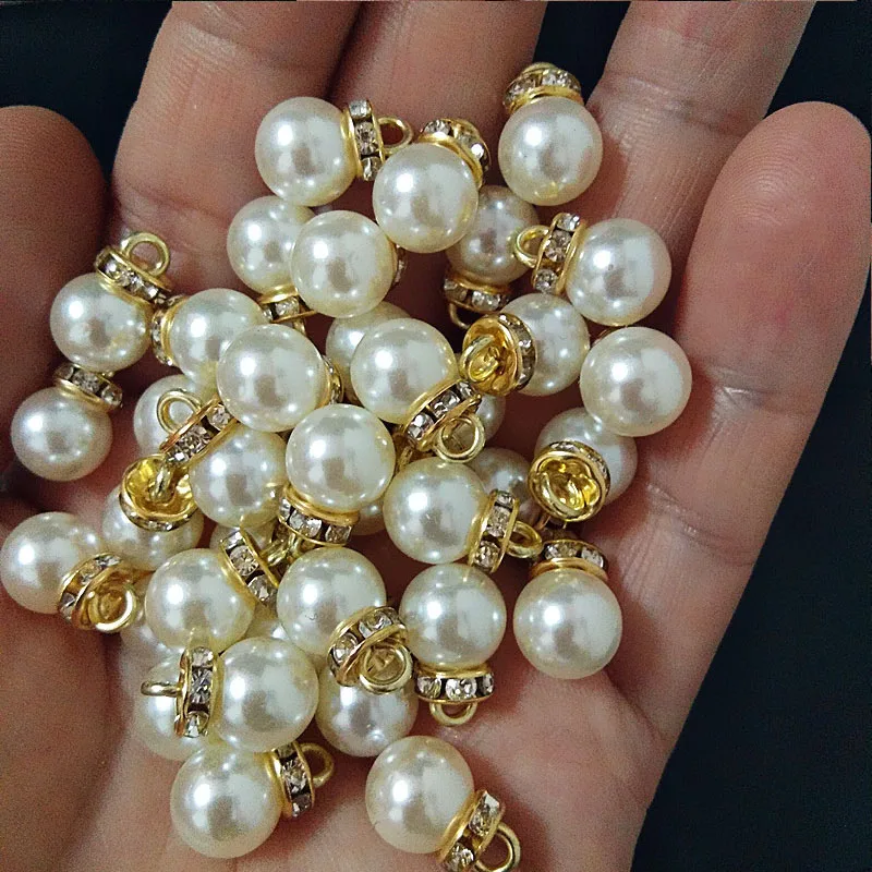 30 個ラウンドパールダイヤモンドペンダントゴールドシルバー - Resin Art Gift For Wedding のレビューと価格