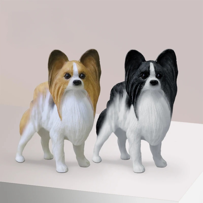 1/6スケール模擬パピヨン蝶耳犬モデル、アクションフィギュア - Resin Art Decoration Items のレビューと価格