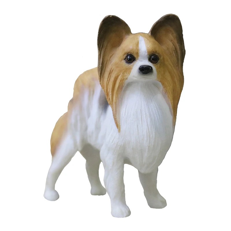 1/6スケール模擬パピヨン蝶耳犬モデル、アクションフィギュア - Resin Art Decoration Items のレビューと価格