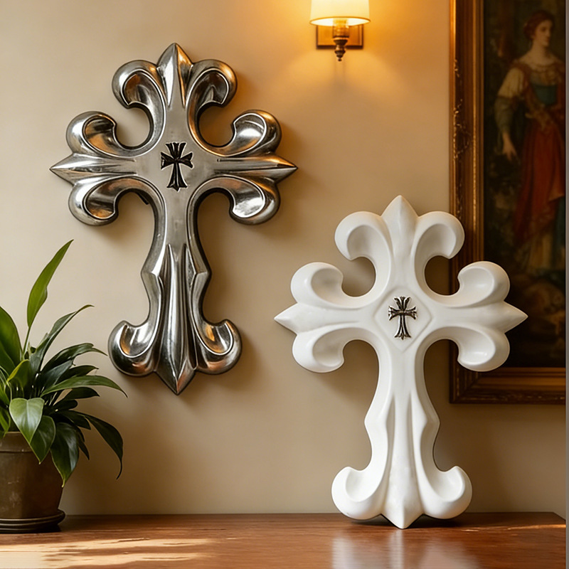 レトロクロス壁飾りゴシックスタイル樹脂製十字架装飾品ヴィンテ - Resin Art Sculptures のレビューと価格