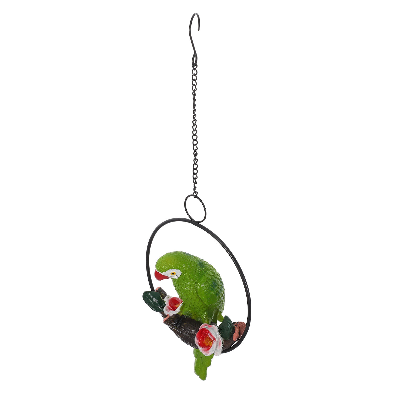 17インチの樹脂製インコの屋外吊り下げ装飾、リアルな庭の鳥の - Resin Art Sculptures のレビューと価格