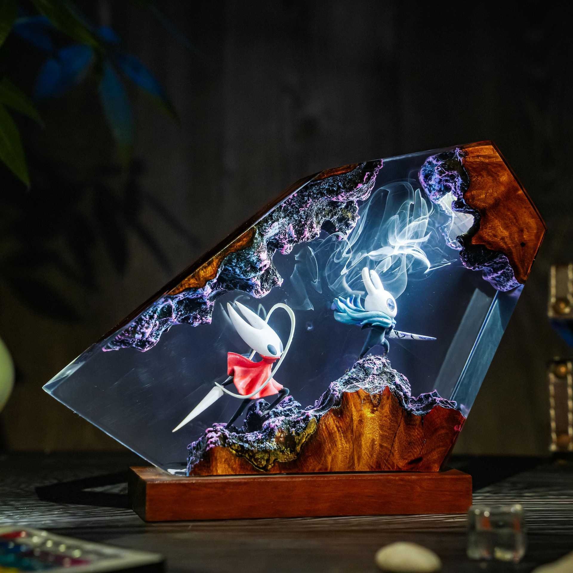 樹脂製騎士ランプナイトライトエポキシデスクオーナメント昆虫戦 - Resin Art Lamp のレビューと価格