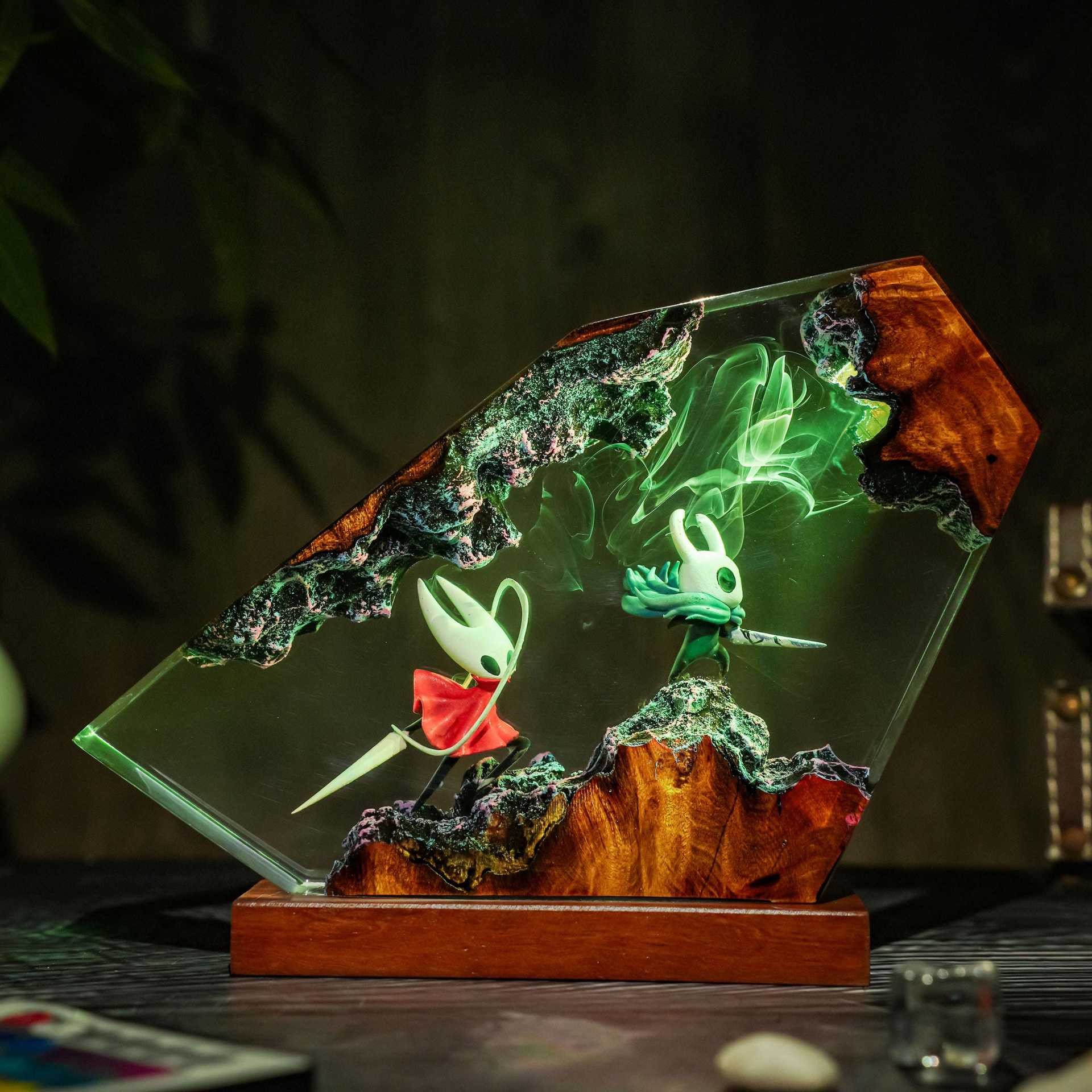樹脂製騎士ランプナイトライトエポキシデスクオーナメント昆虫戦 - Resin Art Lamp のレビューと価格