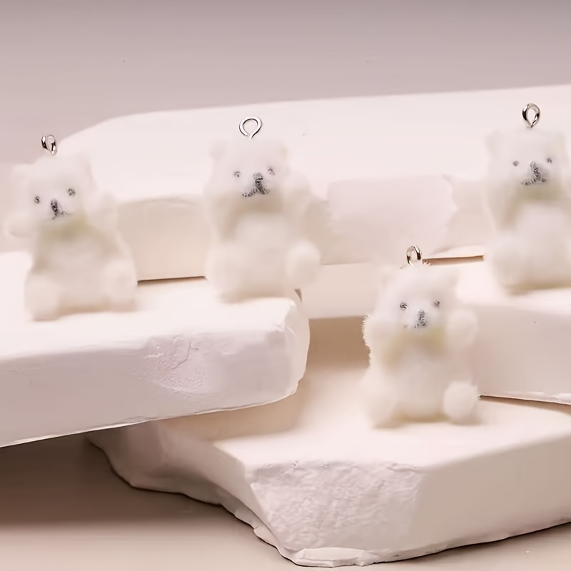 6 個シロクマ樹脂チャームクリスマス氷雪テーマペンダント D - Resin Art Craft のレビューと価格