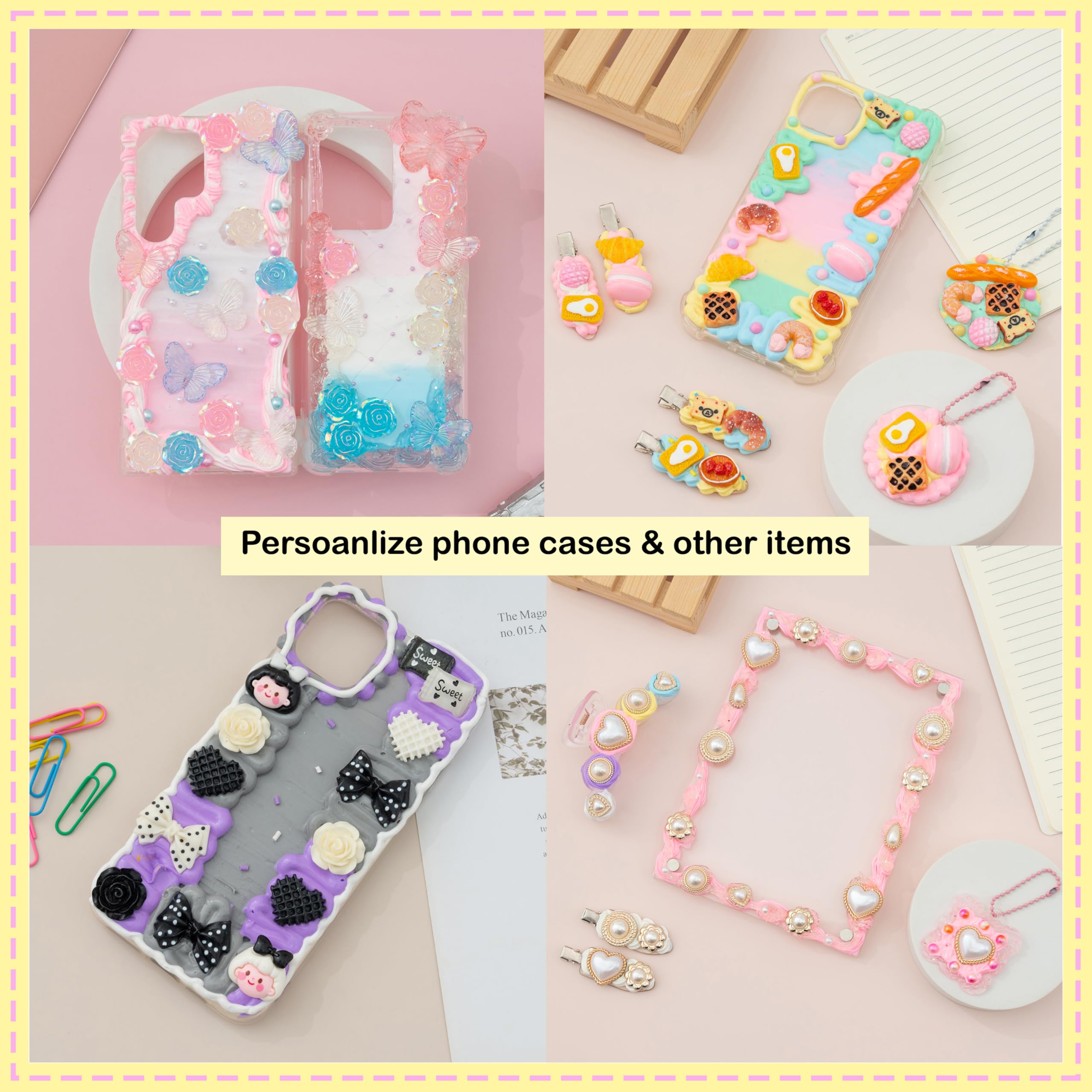70g星空模造クリームグルーチャーム手作りホイップフォンケー - Resin Art Phone Case のレビューと価格