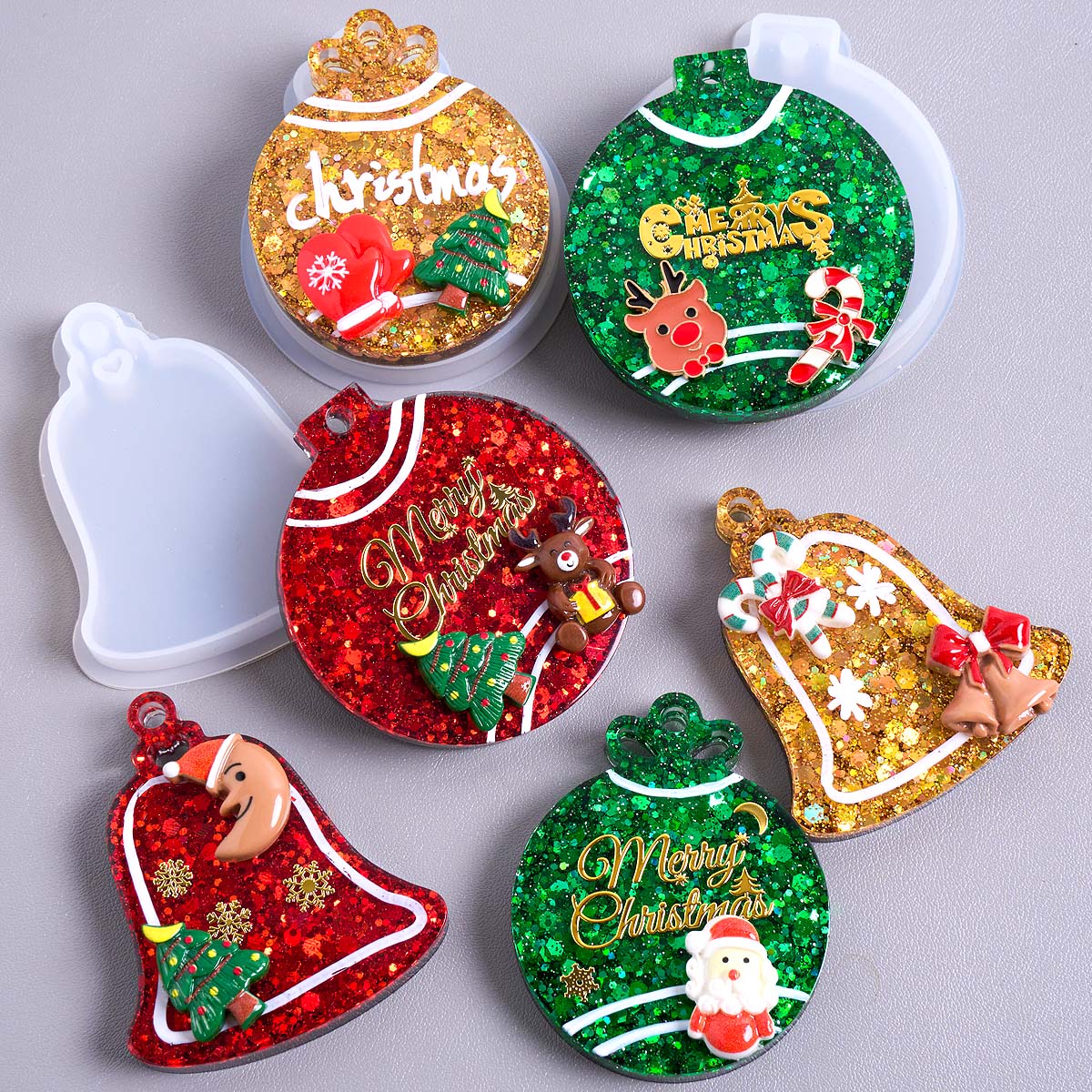 クリスマスタグペンダントシリコンモールドDIY手作りラウンド - Resin Art Products のレビューと価格