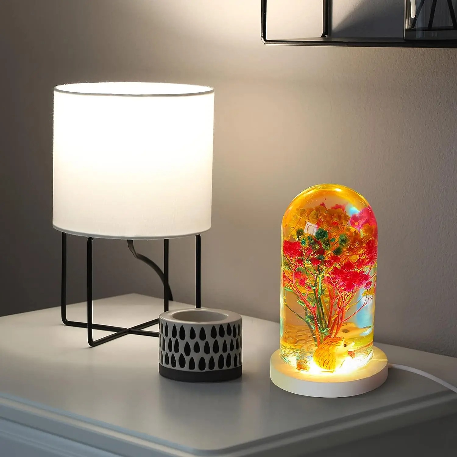 DIY クリスタルエポキシ樹脂モールド Led ナイトライト - Resin Art Lamp のレビューと価格