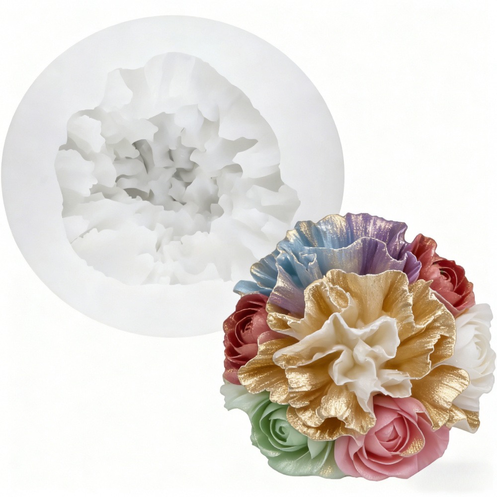 バラ、牡丹、カーネーション用の3ピースシリコンモールド、キャ - Resin Art Gift For Wedding のレビューと価格
