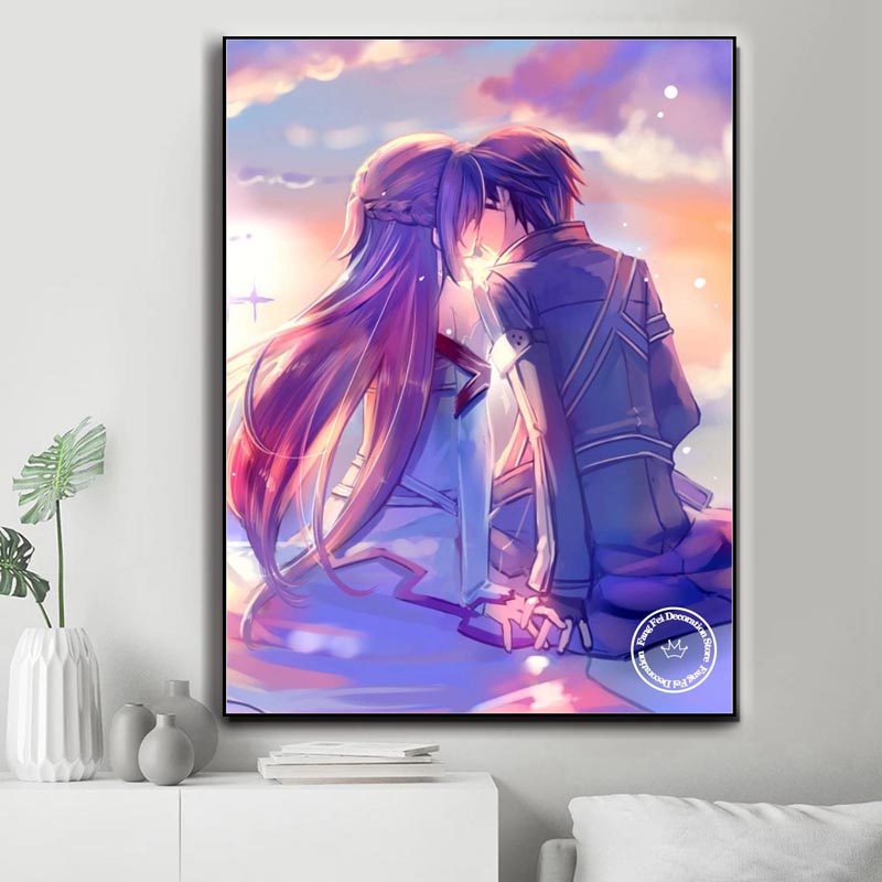 ダイヤモンドラインストーン絵画ソードアートオンラインアニメ桐 - Resin Art Online のレビューと価格