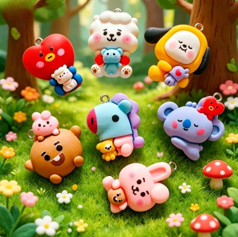 7 個 BT21 樹脂漫画チャーム DIY アクセサリークラ - Resin Art Store のレビューと価格