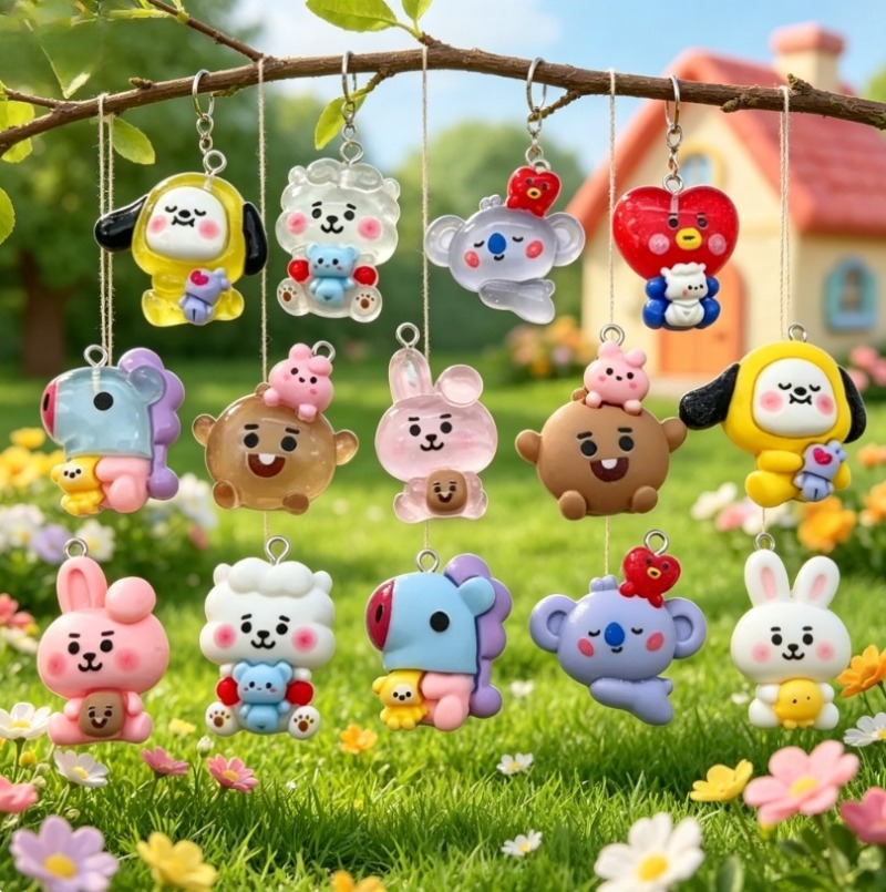 7 個 BT21 樹脂漫画チャーム DIY アクセサリークラ - Resin Art Store のレビューと価格