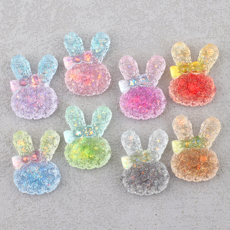 5個入り 18*25mm 光るグラデーションウサギレジンカボ - Resin Art Craft のレビューと価格