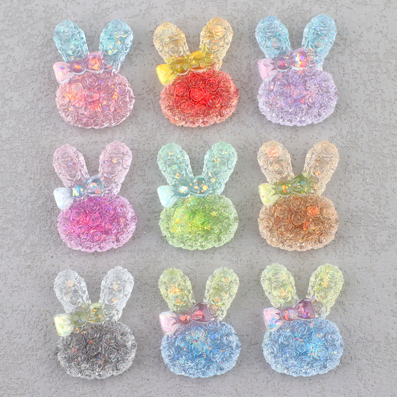 5個入り 18*25mm 光るグラデーションウサギレジンカボ - Resin Art Craft のレビューと価格