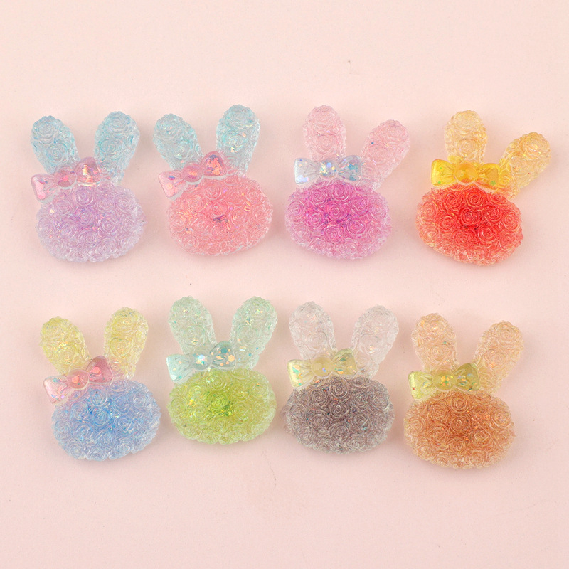 5個入り 18*25mm 光るグラデーションウサギレジンカボ - Resin Art Craft のレビューと価格