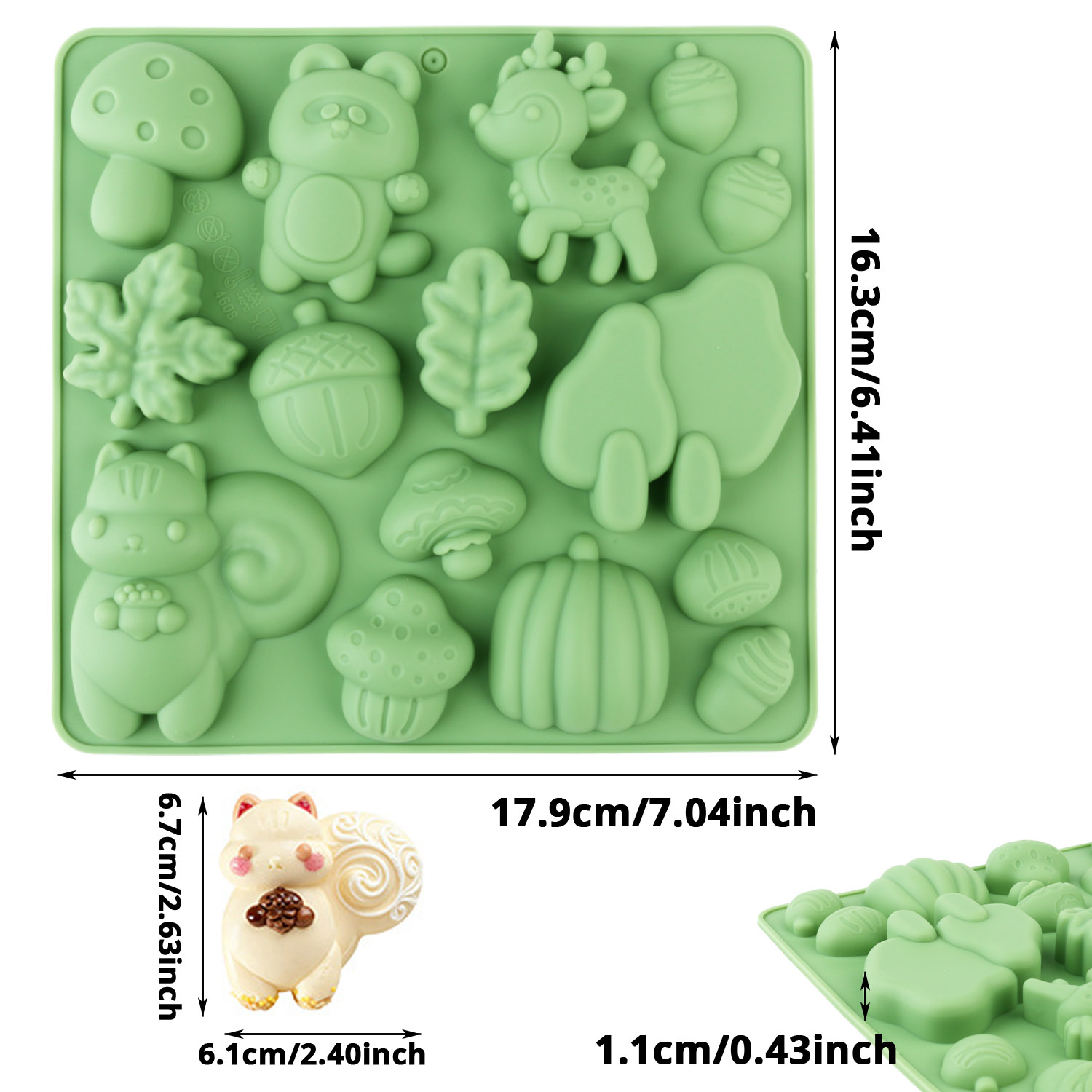 1個の動物の形をしたシリコンケーキ型、リスや鹿など、様々な動 - Resin Art Craft のレビューと価格