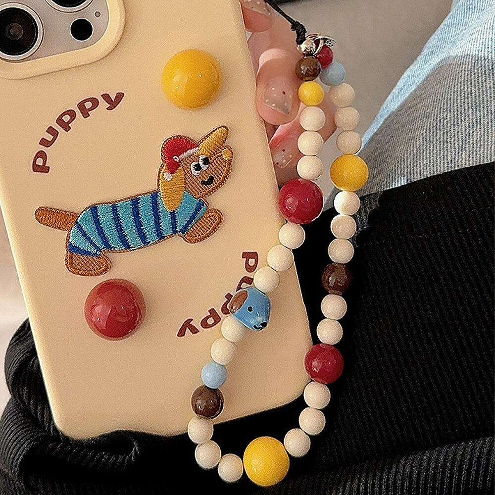 かわいい犬クマチーズペンダント携帯電話チェーンチャームキーホ - Resin Art Phone Case のレビューと価格
