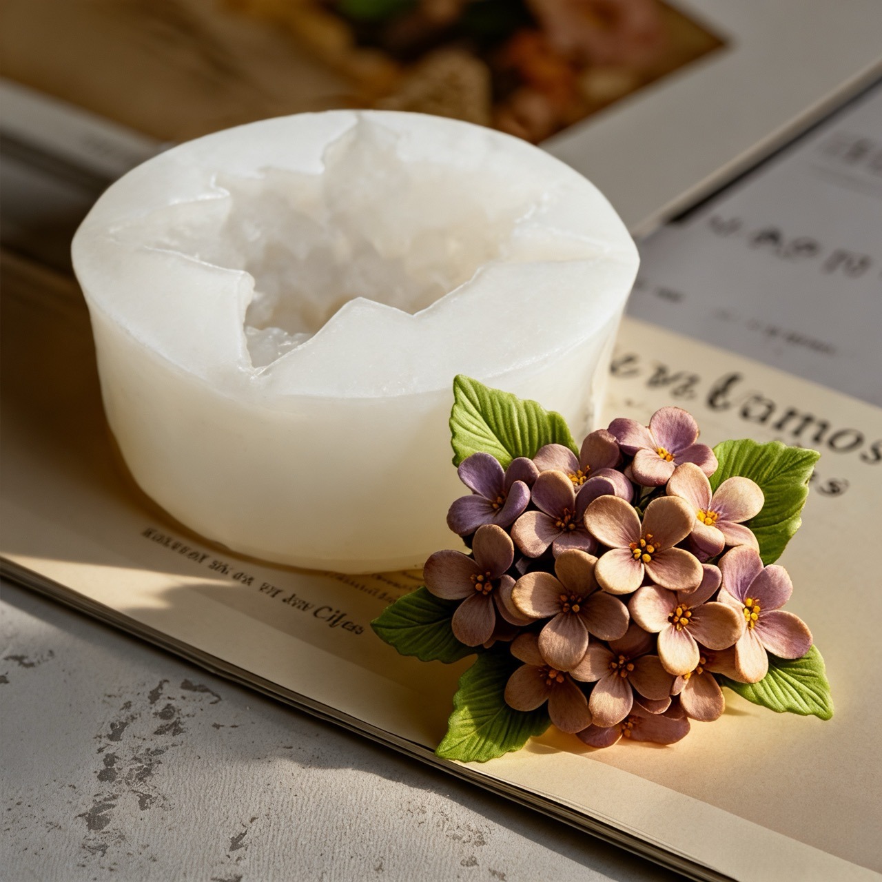 3Dローズライラックフラワーシリコンモールド2個、樹脂やキャ - Resin Art Gift For Wedding のレビューと価格