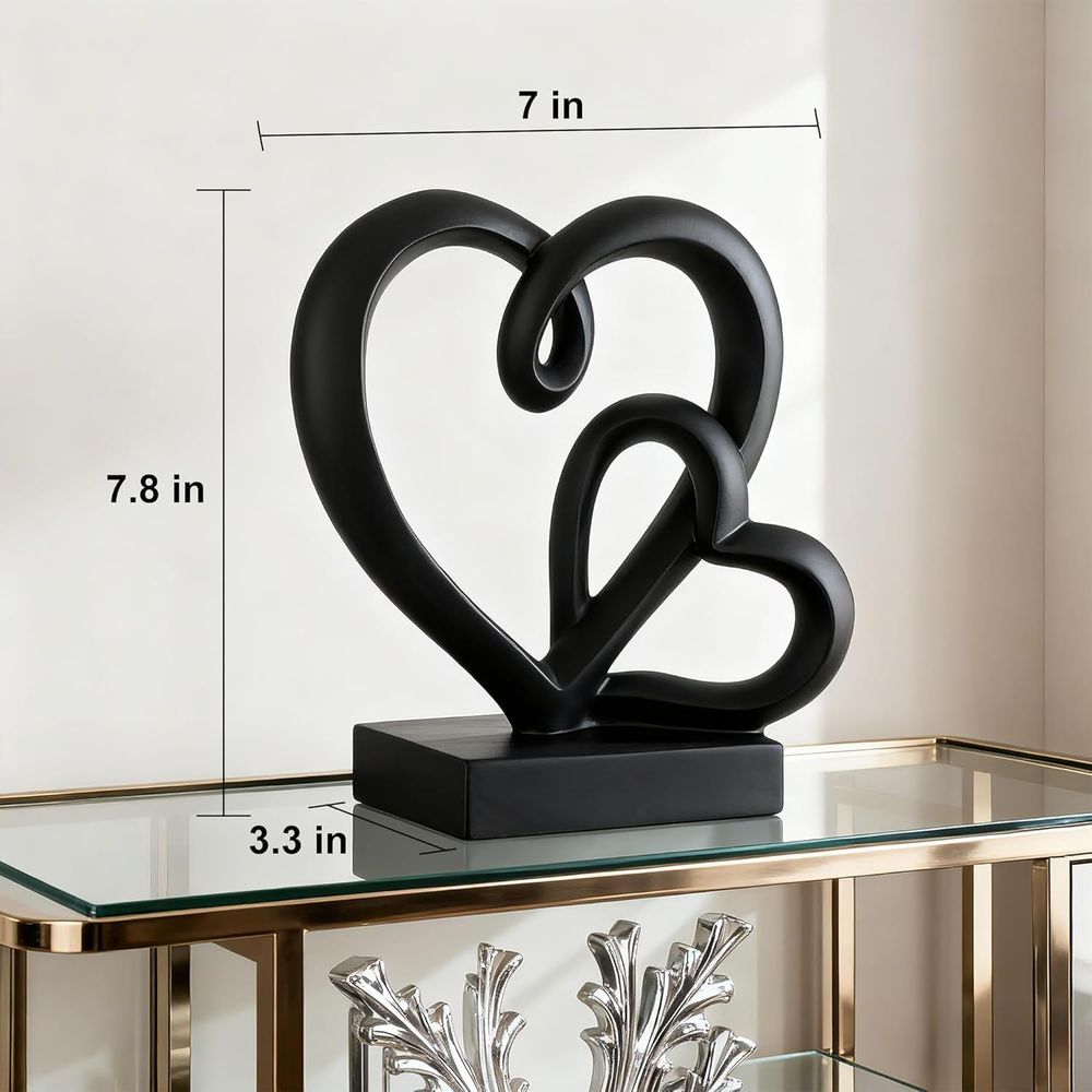 結婚記念日の贈り物 - 二つのハートの装飾樹脂製像、1年目か - Resin Art Gift For Wedding のレビューと価格