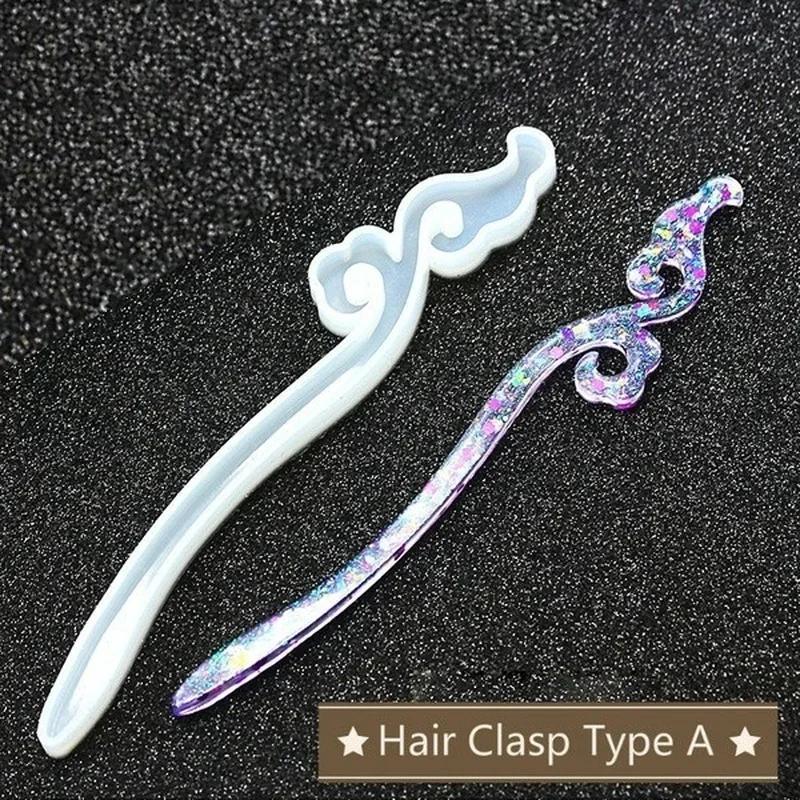 新しい透明ヘアピンシリコーン特殊金型樹脂 DIY ヘアジュエ - Resin Art Store のレビューと価格