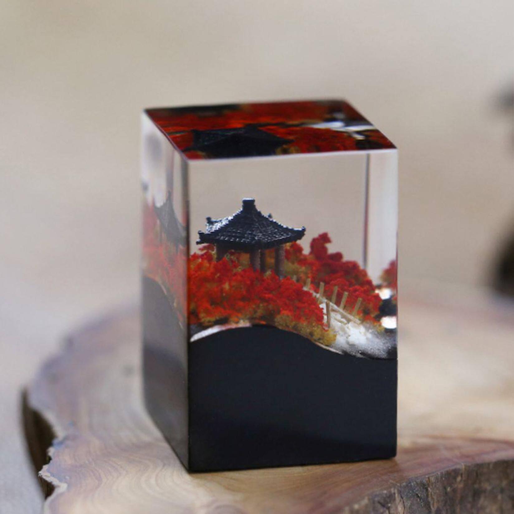 中国風パビリオンシールエポキシ樹脂製クリエイティブオーナメン - Resin Art Decoration Items のレビューと価格