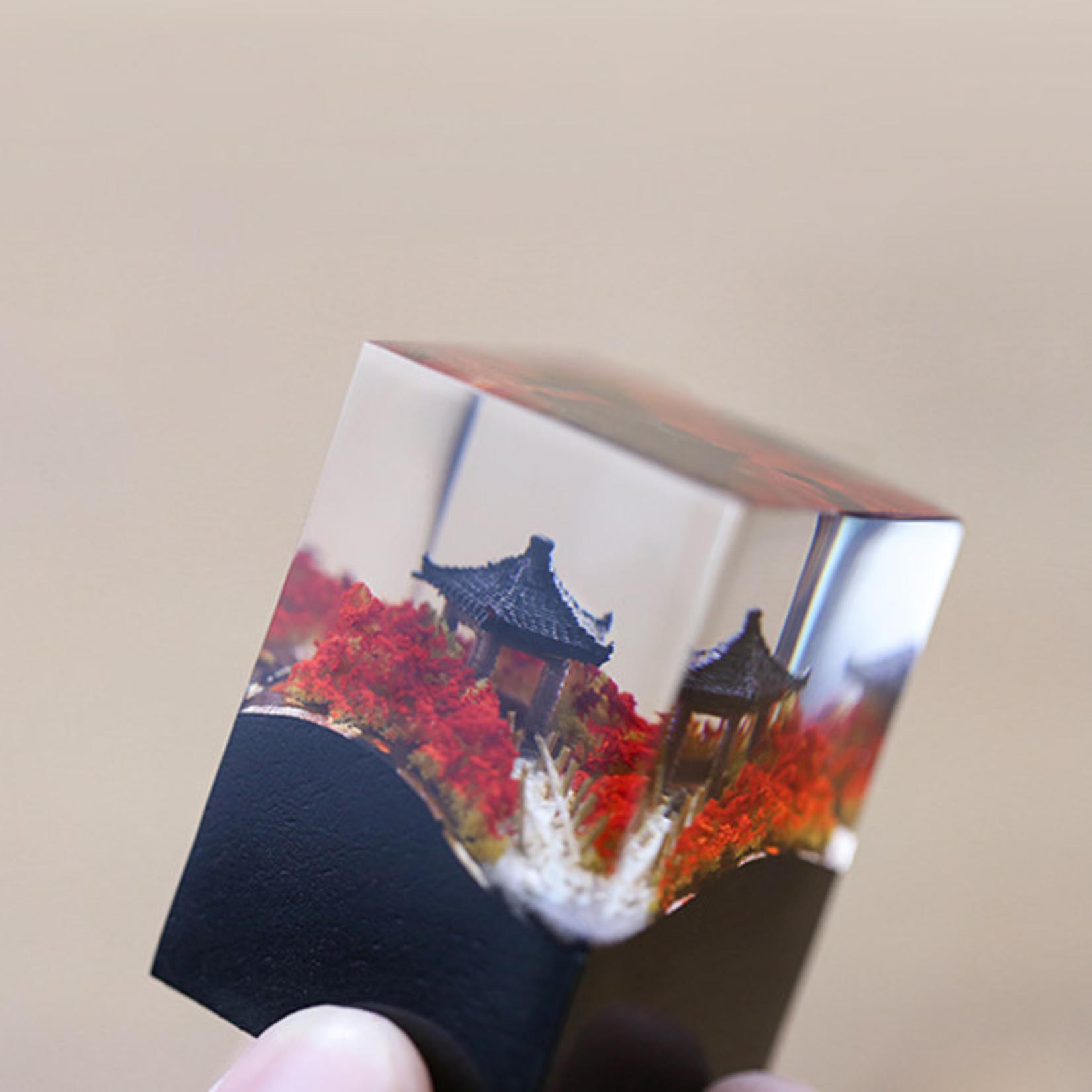 中国風パビリオンシールエポキシ樹脂製クリエイティブオーナメン - Resin Art Decoration Items のレビューと価格