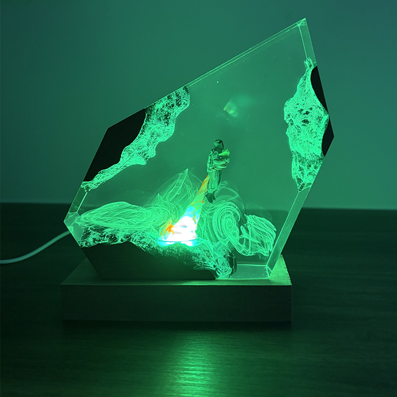 SFアニメフィギュア生物樹脂製テーブルライトクリエイティブア - Resin Art Lamp のレビューと価格