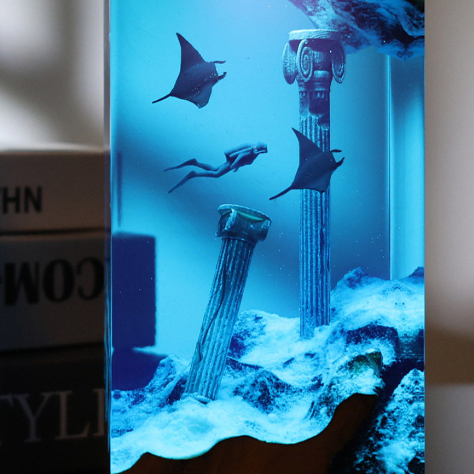 マンタレイナイトランプ海洋テーマ樹脂工芸品ライトオーナメント - Resin Art Decoration Items のレビューと価格