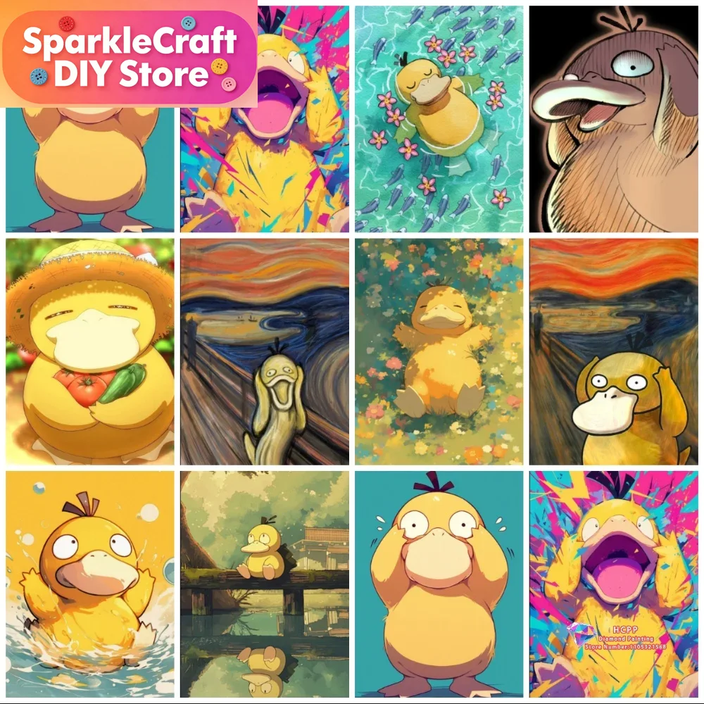 1pc フレームレス Psyduck 漫画 5D ダイヤモン - Resin Art Sticker のレビューと価格