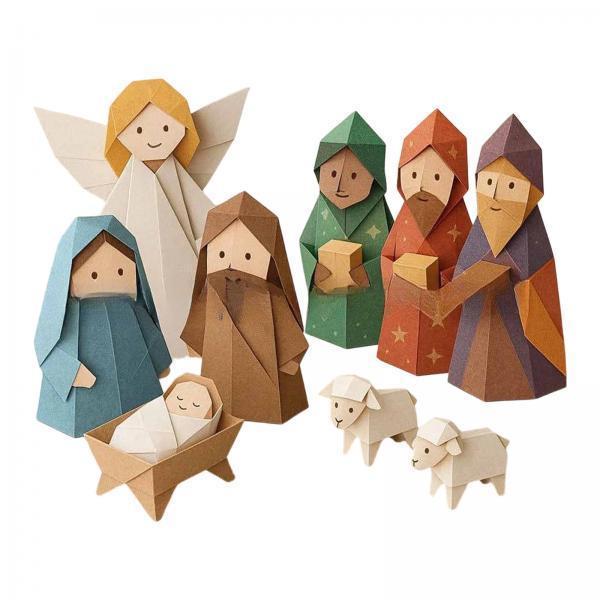 DIY アートクラフト用品折り紙キリスト降誕シーン小さな紙キ - Resin Art Decoration Items のレビューと価格