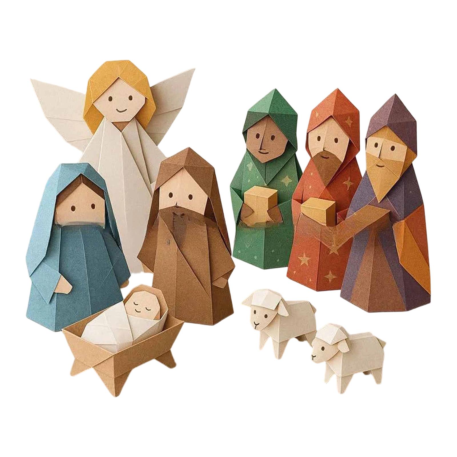DIY アートクラフト用品折り紙キリスト降誕シーン小さな紙キ - Resin Art Decoration Items のレビューと価格