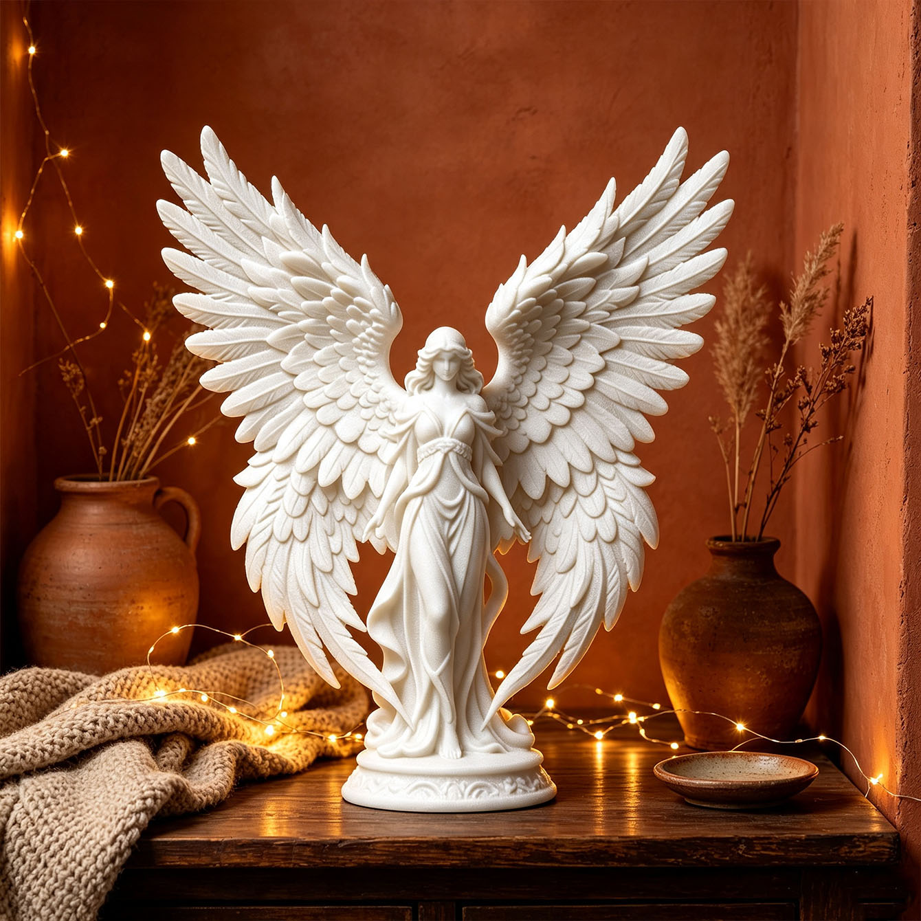 ライトラグジュアリー3Dプリントエンジェル女神ヒーリングオー - Resin Art Lamp のレビューと価格