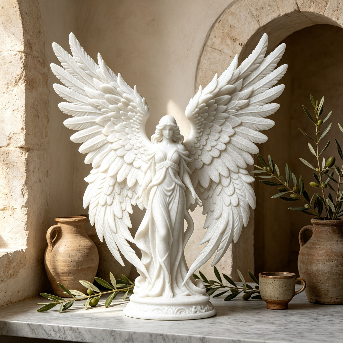 ライトラグジュアリー3Dプリントエンジェル女神ヒーリングオー - Resin Art Lamp のレビューと価格