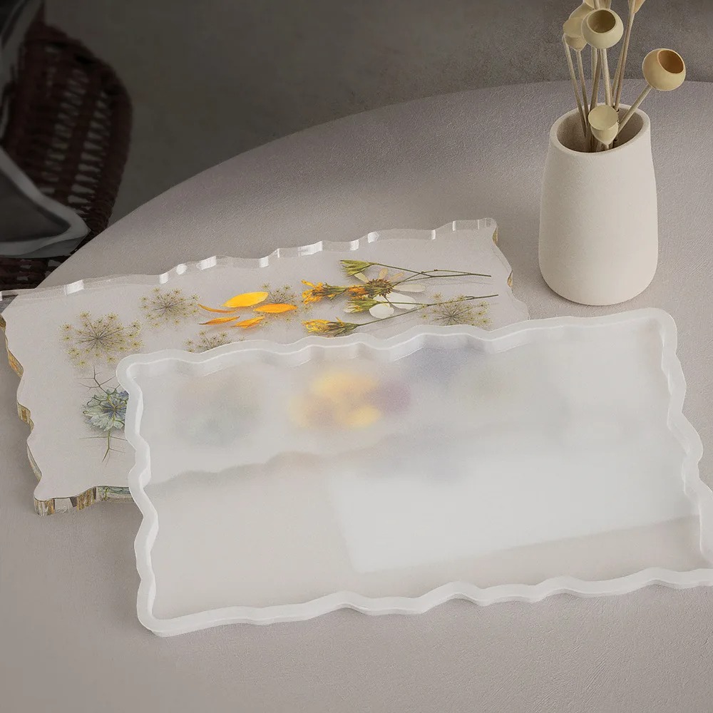 トレイエポキシ樹脂シリコンモールドDIY大型長方形ティープレ - Resin Art Products のレビューと価格