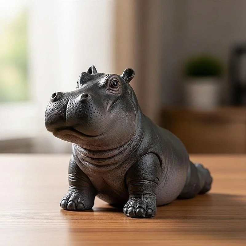 漫画抽象カバ樹脂飾りヨガカバワニ像ホームオフィスデスクトップ - Resin Art Decoration Items のレビューと価格